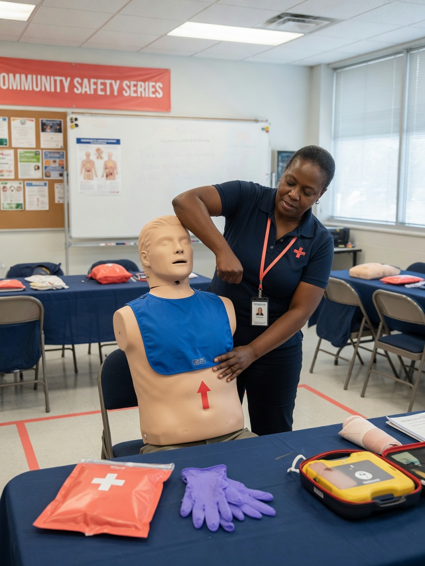 Choking emergency response training demonstration